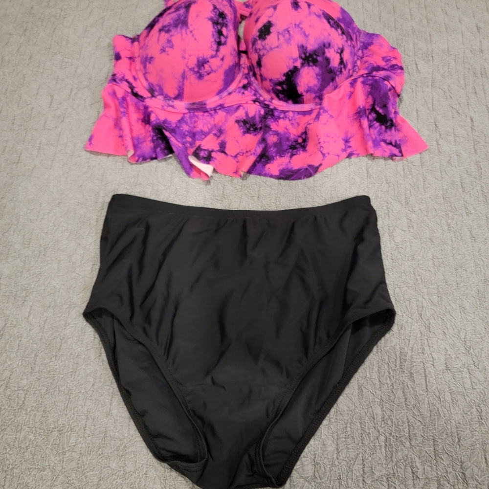 Torrid bikini top with high waist bottoms